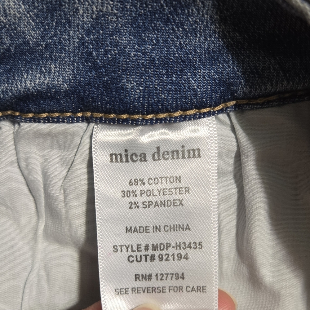 NWT mica denim Women's Super High Wide Medium Wash Bermuda sz S - Picture 9 of 12